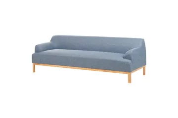 3-sitssoffa Beliani Sosjo Beige, ljust trä blue||Light colored wood - Møbler - Sofaer - 3 seter sofa
