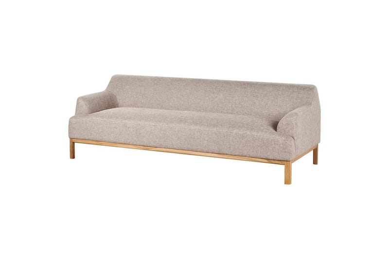 3-sitssoffa Beliani Sosjo Beige, ljust trä Brown||Light colored wood - Møbler - Sofaer - 3 seter sofa