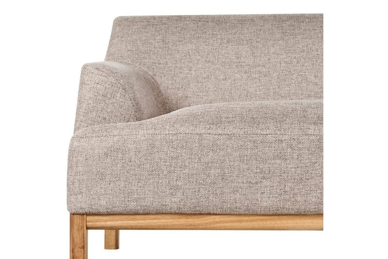 3-sitssoffa Beliani Sosjo Beige, ljust trä Brown||Light colored wood - Møbler - Sofaer - 3 seter sofa