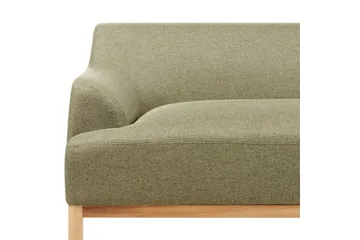3-sitssoffa Beliani Sosjo Beige, ljust trä Green||Light colored wood - Møbler - Sofaer - 3 seter sofa