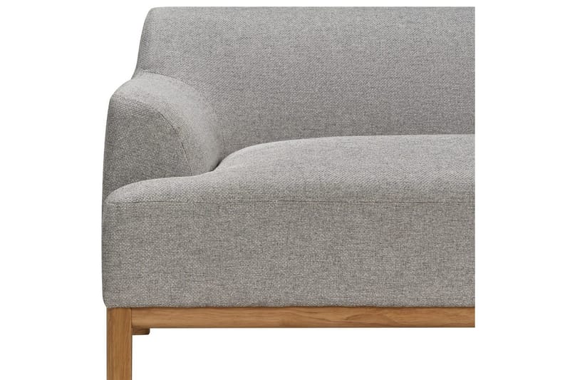 3-sitssoffa Beliani Sosjo Beige, ljust trä Grey||Light colored wood - Møbler - Sofaer - 3 seter sofa