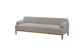 3-sitssoffa Beliani Sosjo Beige, ljust trä Grey||Light colored wood - Møbler - Sofaer - 3 seter sofa