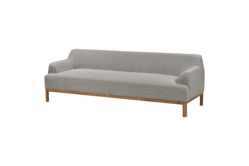 3-sitssoffa Beliani Sosjo Beige, ljust trä Grey||Light colored wood - Møbler - Sofaer - 3 seter sofa
