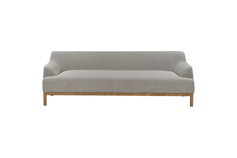 3-sitssoffa Beliani Sosjo Beige, ljust trä Grey||Light colored wood