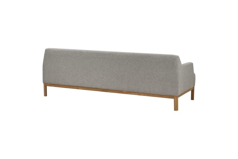3-sitssoffa Beliani Sosjo Beige, ljust trä Grey||Light colored wood - Møbler - Sofaer - 3 seter sofa