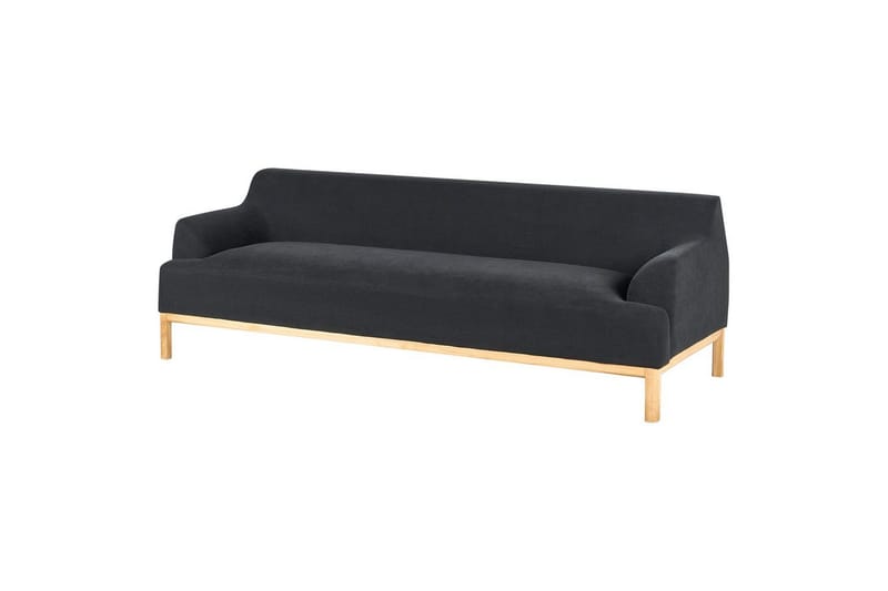 3-sitssoffa Beliani Sosjo Beige, ljust trä NO_BRAND Black||Light colored wood - Møbler - Sofaer - 3 seter sofa