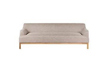 3-sitssoffa Beliani Sosjo Beige, ljust trä NO_BRAND Brown||Light colored wood