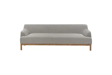 3-sitssoffa Beliani Sosjo Beige, ljust trä NO_BRAND Grey||Light colored wood