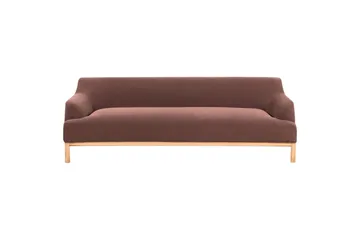 3-sitssoffa Beliani Sosjo Beige, ljust trä NO_BRAND Red||Light colored wood