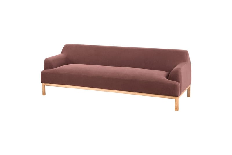 3-sitssoffa Beliani Sosjo Beige, ljust trä Red||Light colored wood - Møbler - Sofaer - 3 seter sofa