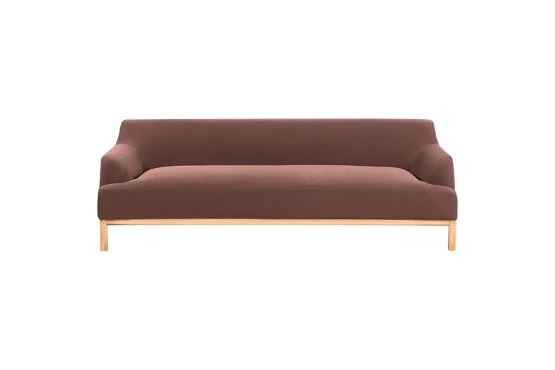 3-sitssoffa Beliani Sosjo Beige, ljust trä Red||Light colored wood - Møbler - Sofaer - 3 seter sofa