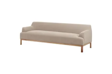 3-sitssoffa Beliani Sosjo Beige, ljust trä Taupe - Møbler - Sofaer - 3 seter sofa