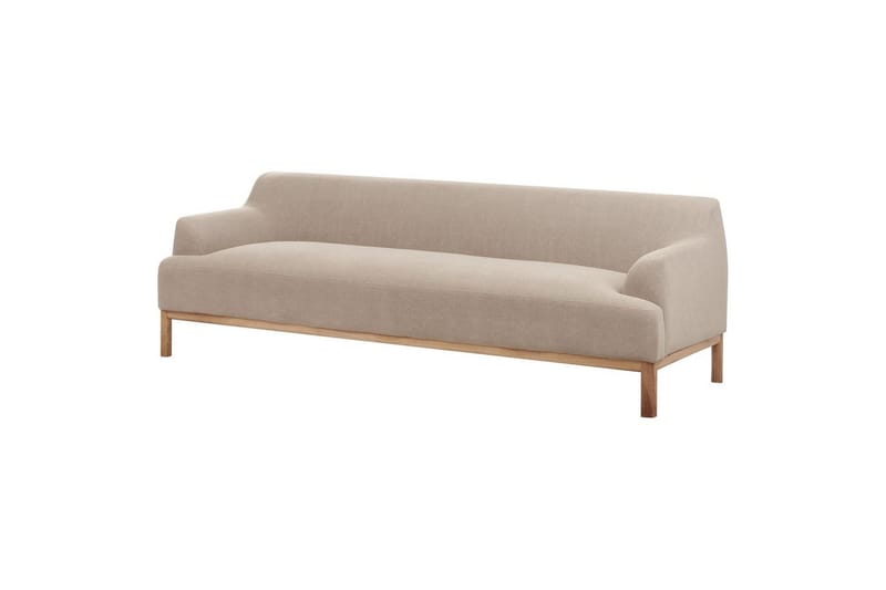 3-sitssoffa Beliani Sosjo Beige, ljust trä Taupe - Møbler - Sofaer - 3 seter sofa
