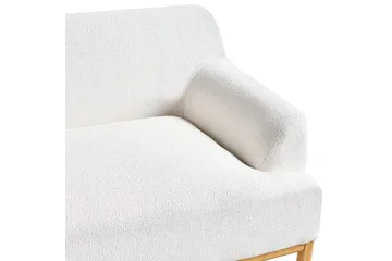 3-sitssoffa Beliani Sosjo Beige, ljust trä White||Light colored wood - Møbler - Sofaer - 3 seter sofa