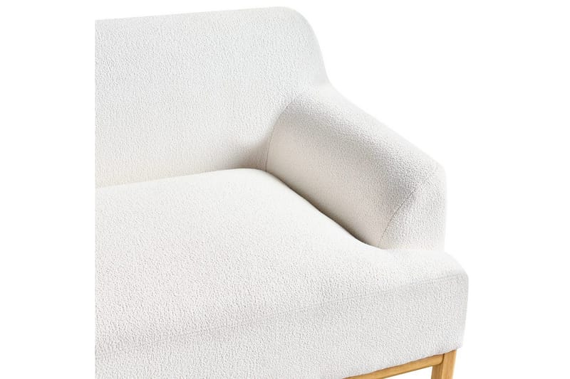 3-sitssoffa Beliani Sosjo Beige, ljust trä White||Light colored wood - Møbler - Sofaer - 3 seter sofa