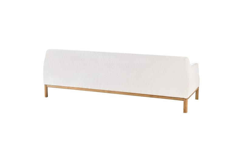 3-sitssoffa Beliani Sosjo Beige, ljust trä White||Light colored wood - Møbler - Sofaer - 3 seter sofa