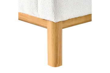 3-sitssoffa Beliani Sosjo Beige, ljust trä White||Light colored wood - Møbler - Sofaer - 3 seter sofa