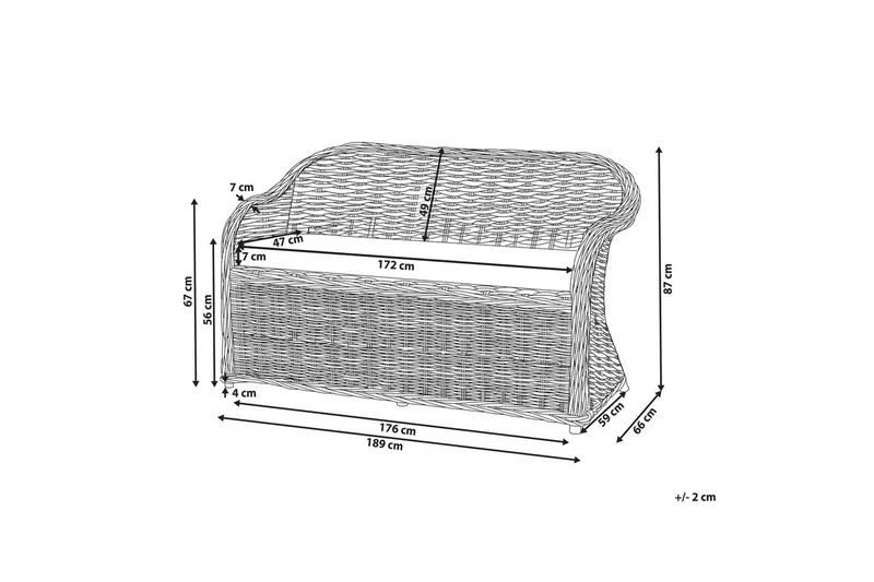 3-sitssoffa Beliani Susua Nature||White - Hagemøbler & utemiljø - Loungemøbler - Loungesofaer