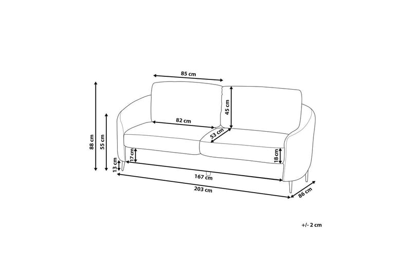 3-sitssoffa Beliani Trosa Beige, guld Beige||GOLD - Møbler - Sofaer - 3 seter sofa