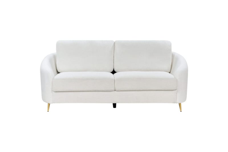3-sitssoffa Beliani Trosa Beige, guld White - Møbler - Sofaer - 3 seter sofa