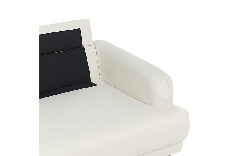 3-sitssoffa Beliani Tuve Beige, ljust trä, Bouclé Offwhite||Light colored wood - Møbler - Sofaer - 3 seter sofa