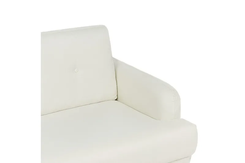 3-sitssoffa Beliani Tuve Beige, ljust trä, Bouclé Offwhite||Light colored wood - Møbler - Sofaer - 3 seter sofa