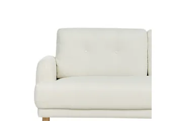 3-sitssoffa Beliani Tuve Beige, ljust trä, Bouclé Offwhite||Light colored wood - Møbler - Sofaer - 3 seter sofa