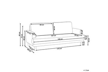 3-sitssoffa Beliani Tuve Beige, ljust trä, Bouclé White||Light colored wood - Møbler - Sofaer - 3 seter sofa