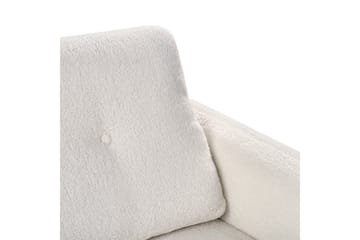 3-sitssoffa Beliani Tuve Beige, ljust trä, Bouclé White||Light colored wood - Møbler - Sofaer - 3 seter sofa