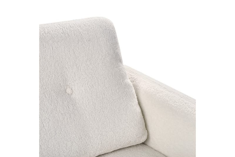 3-sitssoffa Beliani Tuve Beige, ljust trä, Bouclé White||Light colored wood - Møbler - Sofaer - 3 seter sofa