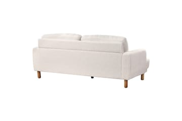 3-sitssoffa Beliani Tuve Beige, ljust trä, Bouclé White||Light colored wood - Møbler - Sofaer - 3 seter sofa