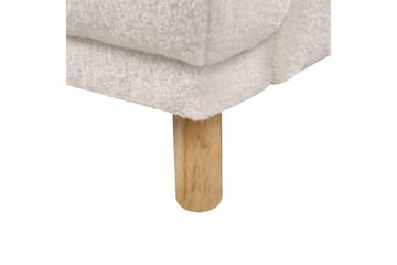 3-sitssoffa Beliani Tuve Beige, ljust trä, Bouclé White||Light colored wood - Møbler - Sofaer - 3 seter sofa