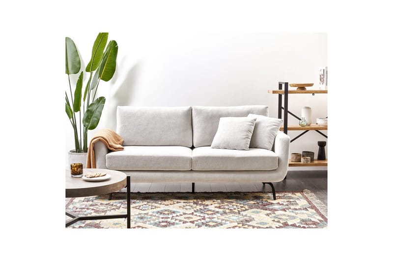 3-sitssoffa Beliani Vesala Brun, Svart NO_BRAND White - Hvit - Møbler - Sofaer - 3 seter sofa