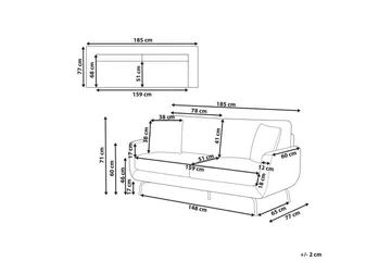 3-sitssoffa Beliani Vesala Brun, Svart NO_BRAND White - Hvit - Møbler - Sofaer - 3 seter sofa