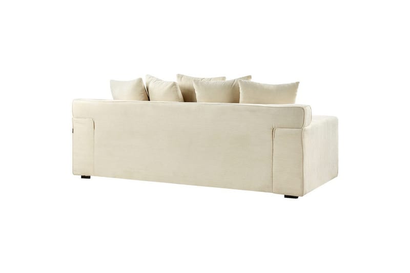 3-sitssoffa Beliani Viskan Beige, Manchestertyg Beige - Møbler - Sofaer - 3 seter sofa