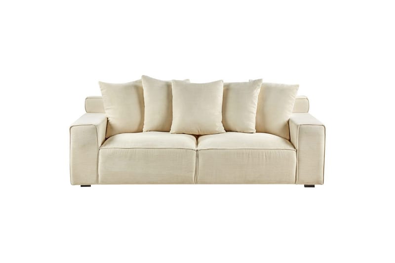 3-sitssoffa Beliani Viskan Beige, Manchestertyg NO_BRAND Beige - Møbler - Sofaer - 3 seter sofa