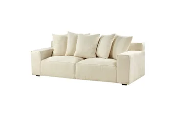 3-sitssoffa Beliani Viskan Beige, Manchestertyg NO_BRAND Beige - Møbler - Sofaer - 3 seter sofa