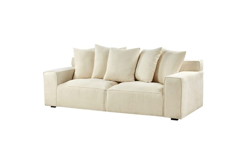 3-sitssoffa Beliani Viskan Beige, Manchestertyg NO_BRAND Beige - Møbler - Sofaer - 3 seter sofa