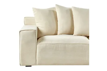 3-sitssoffa Beliani Viskan Beige, Manchestertyg NO_BRAND Beige - Møbler - Sofaer - 3 seter sofa