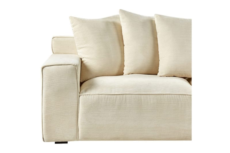 3-sitssoffa Beliani Viskan Beige, Manchestertyg NO_BRAND Beige - Møbler - Sofaer - 3 seter sofa
