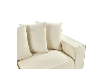 3-sitssoffa Beliani Viskan Beige, Manchestertyg NO_BRAND Beige - Møbler - Sofaer - 3 seter sofa