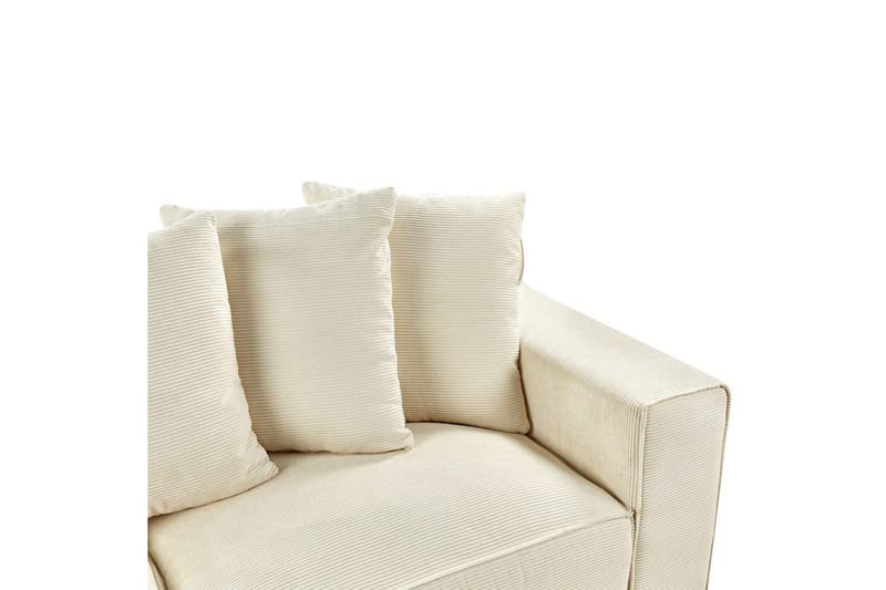 3-sitssoffa Beliani Viskan Beige, Manchestertyg NO_BRAND Beige - Møbler - Sofaer - 3 seter sofa