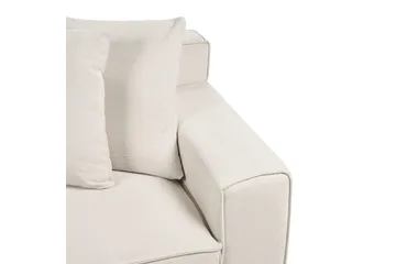3-sitssoffa Beliani Viskan Beige, Manchestertyg NO_BRAND White - Møbler - Sofaer - 3 seter sofa