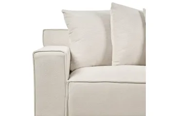 3-sitssoffa Beliani Viskan Beige, Manchestertyg NO_BRAND White - Møbler - Sofaer - 3 seter sofa