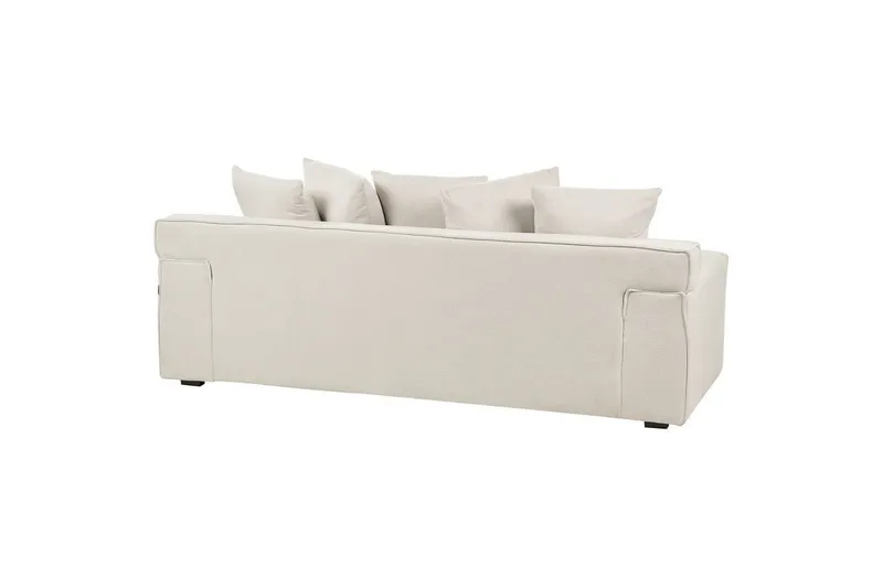 3-sitssoffa Beliani Viskan Beige, Manchestertyg NO_BRAND White - Møbler - Sofaer - 3 seter sofa