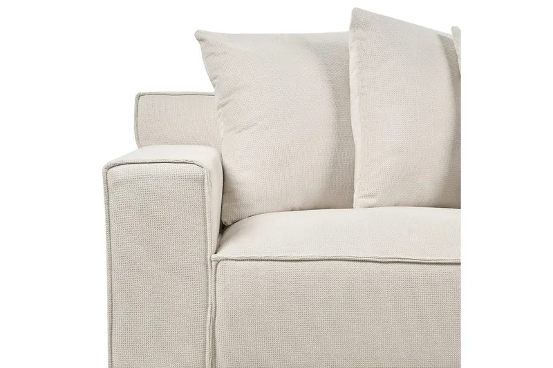3-sitssoffa Beliani Viskan Beige, Manchestertyg White - Møbler - Sofaer - 3 seter sofa