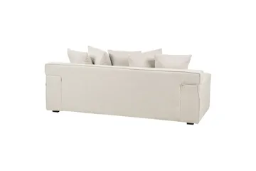 3-sitssoffa Beliani Viskan Beige, Manchestertyg White - Møbler - Sofaer - 3 seter sofa