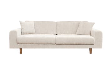 4-seters Fløyelssofa Sarnon - Beige / Eik - Møbler - Sofaer - 4 seter sofa