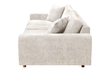 4-seters Fløyelssofa Sarnon - Beige / Eik - Møbler - Sofaer - 4 seter sofa