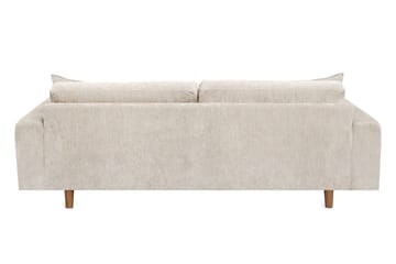 4-seters Fløyelssofa Sarnon - Beige / Eik - Møbler - Sofaer - 4 seter sofa